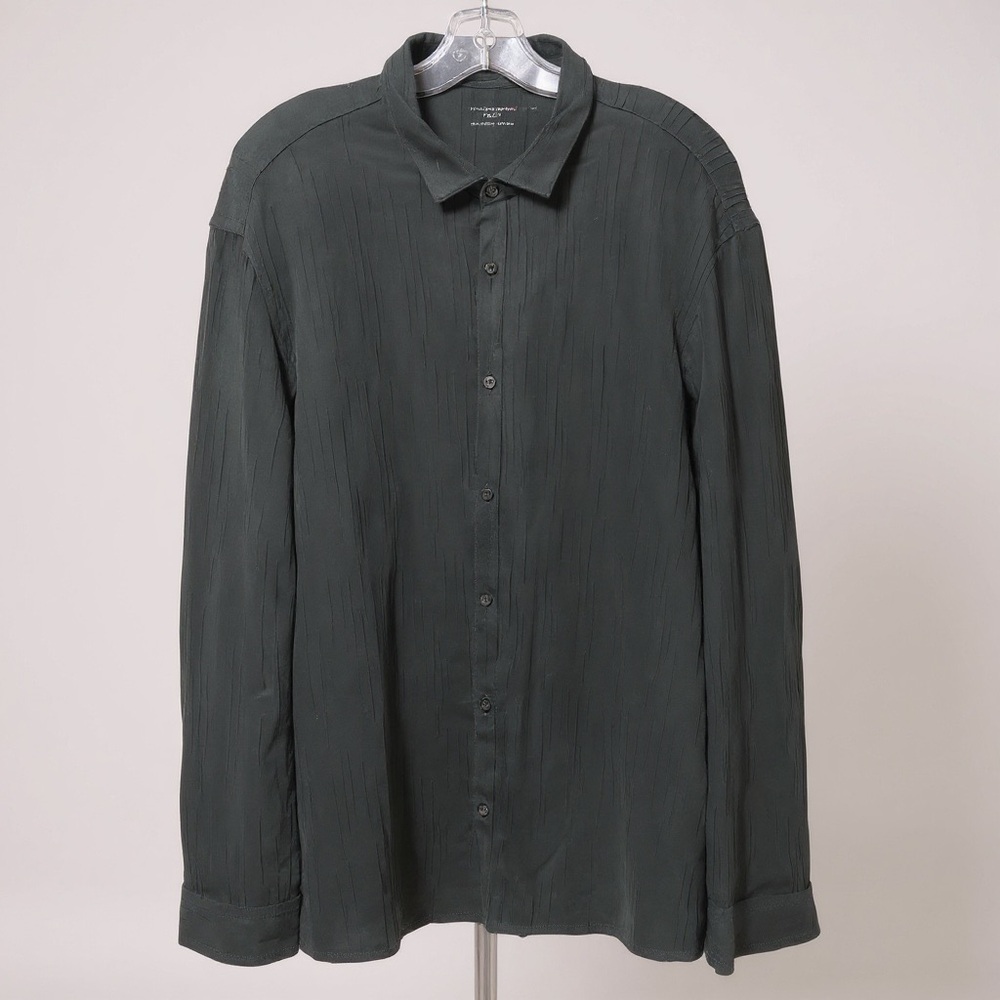 John Varvatos USA LUXE Black Textured Button Down Shirt - XL